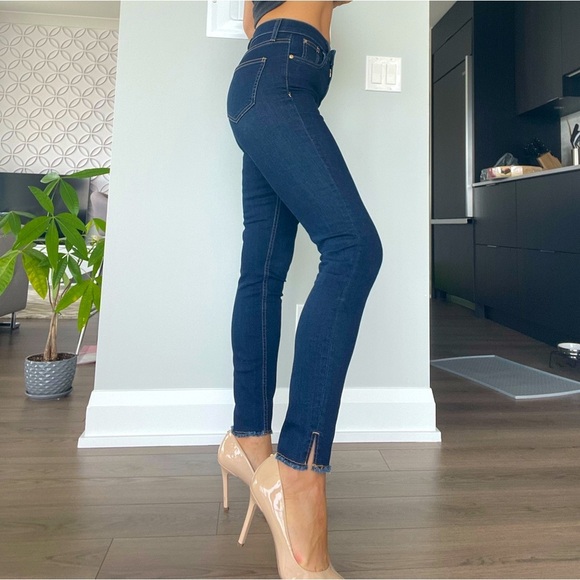 RIVER ISLAND - Skinny Mid Rise Navy Blue Jeans - Picture 1 of 13